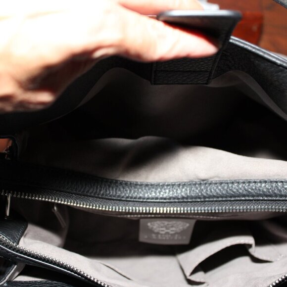 Vince Camuto Womens Black North South Tal Croc Embossed Leather Tote Bag Purse - Picture 10 of 12